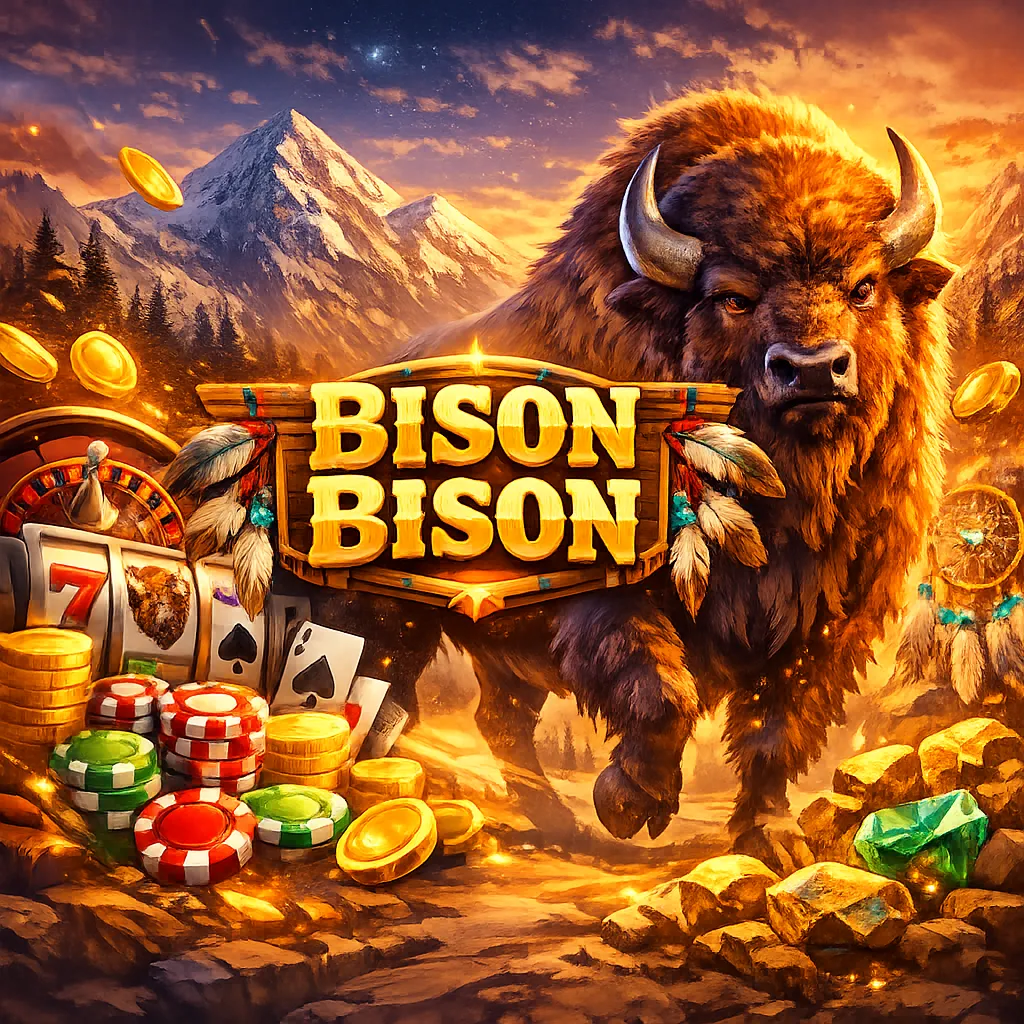 Bright dynamic promotional image representing Bison Casino brand style with energy and casino elements